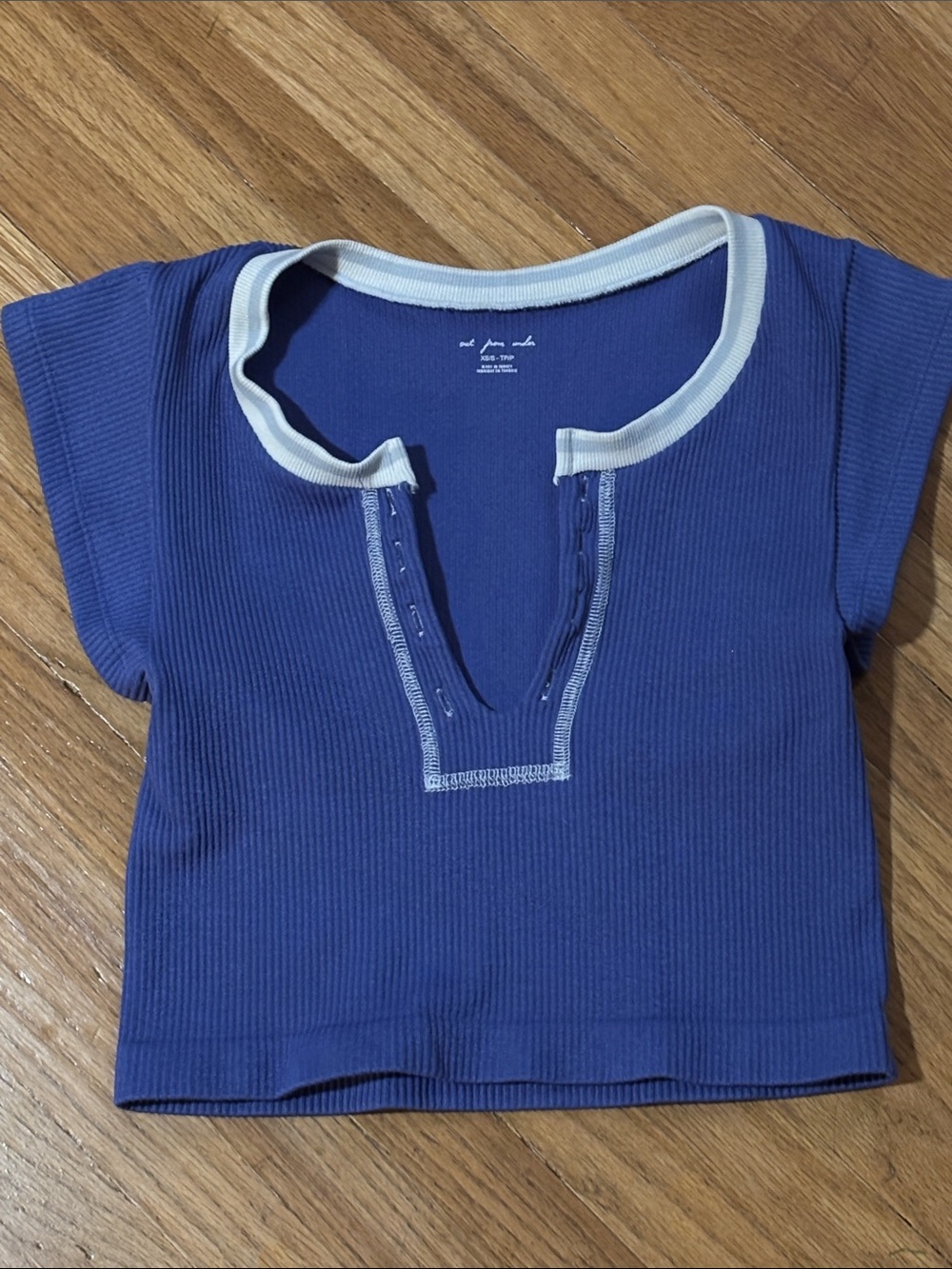 Urban Outfitters (out from under) Blue Ribbed Crop Top